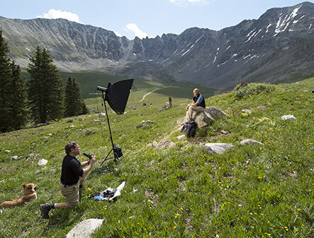 colorado photographer matt lit shooting on location in the mountains for an advertising client